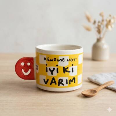 İYİ Kİ VARIM-SMİLE KUPA - TURUNCU SAP - 1