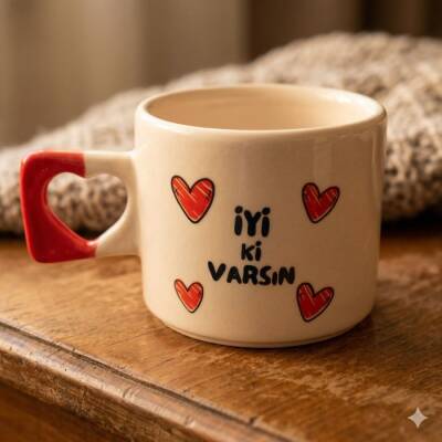 İYİ Kİ VARSIN KALPLER-KALP KUPA - KIRMIZI SAP - 1