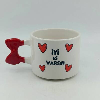 İYİ Kİ VARSIN KALPLER-KURDELE KUPA - KIRMIZI SAP - 1