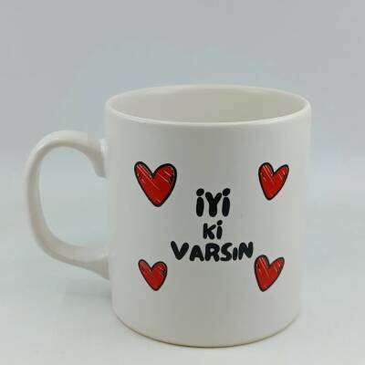 İYİ Kİ VARSIN KALPLER-SİLİNDİR KUPA - TRANSPARAN - 1