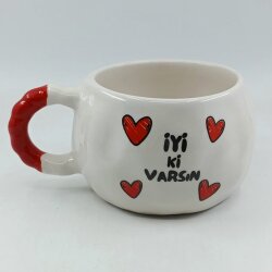 İYİ Kİ VARSIN KALPLER-TONTİK KUPA - KIRMIZI SAP - 