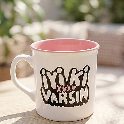 İYİ Kİ VARSIN XOXO-İDA KUPA - TRANSPARAN SAP TRANSPARAN GÖVDE PEMBE İÇ - 1