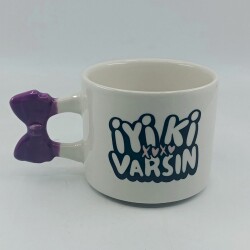 İYİ Kİ VARSIN XOXO-KURDELE KUPA - MOR SAP - 