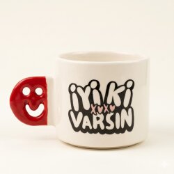 İYİ Kİ VARSIN XOXO-SMİLE KUPA - KIRMIZI SAP - 