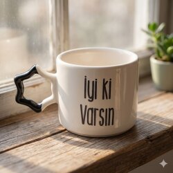 İYİ Kİ VARSIN - YILDIZ KUPA - SİYAH SAP - 