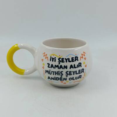 İYİ ŞEYLER ZAMAN ALIR - BALONCUK KUPA - SARI SAP - 1