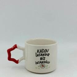 KADIN İNSANDIR BİZ İNSANOĞLU-YILDIZ KUPA - KIRMIZI SAP - 
