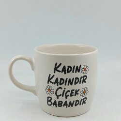 KADIN KADINDIR ÇİÇEK BABAN-BODUR KUPA - TRANSPARAN - 