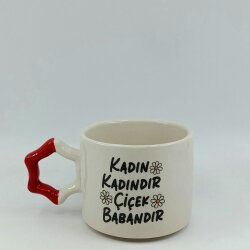 KADIN KADINDIR ÇİÇEK BABAN-YILDIZ KUPA - KIRMIZI SAP - 