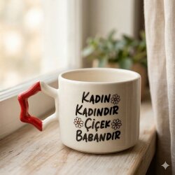 KADIN KADINDIR ÇİÇEK BABAN-YILDIZ KUPA - KIRMIZI SAP - 