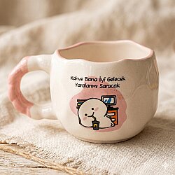 KAHVE BANA İYİ GELECEK-NİVA KUPA - PEMBE SAP PEMBE TURNET - 