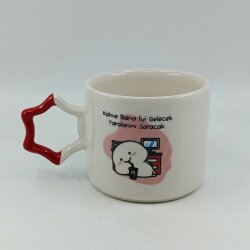 KAHVE BANA İYİ GELECEK-YILDIZ KUPA - KIRMIZI SAP - 