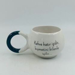 KAHVE HATIR İŞİDİR - BALONCUK KUPA - YEŞİL SAP - 