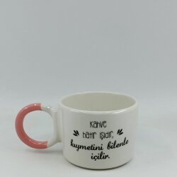 KAHVE HATIR İŞİDİR-DÜĞÜM KUPA - PEMBE SAP - 
