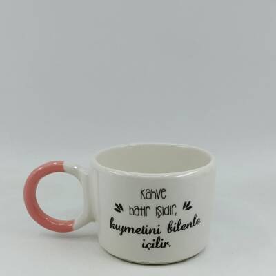 KAHVE HATIR İŞİDİR-DÜĞÜM KUPA - PEMBE SAP - 1