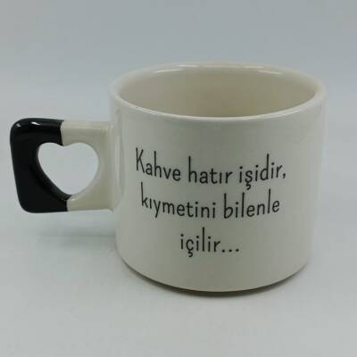 KAHVE HATIR İŞİDİR-KALP KUPA - SİYAH SAP - 1