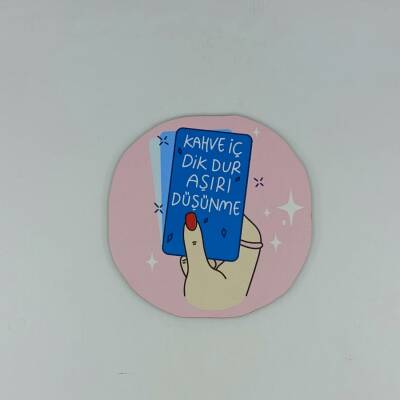 KAHVE İÇ DİK DUR-AHŞAP BARDAK ALTLIĞI - TEKLİ - 1