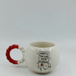 KAHVE İÇ DİK DUR-BALONCUK KUPA - KIRMIZI SAP - 