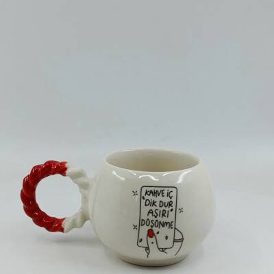 KAHVE İÇ DİK DUR-BALONCUK KUPA - KIRMIZI SAP - 1
