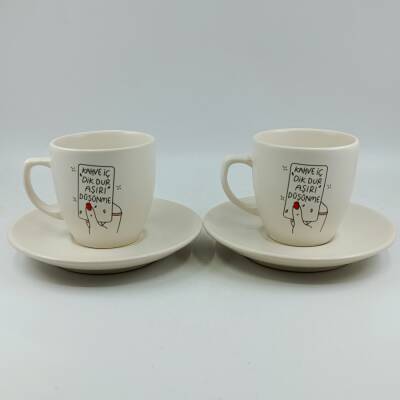 KAHVE İÇ DİK DUR-İKİLİ TÜRK KAHVESİ FİNCANI - TRANSPARAN - 1