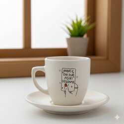 KAHVE İÇ DİK DUR-KLASİK TÜRK KAHVESİ FİNCANI - TRANSPARAN GÖVDE - 