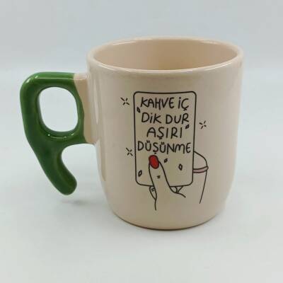 KAHVE İÇ DİK DUR-NONA KUPA - YEŞİL SAP - 1
