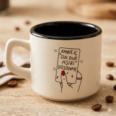 KAHVE İÇ DİK DUR-VENUS KUPA - SİYAH İÇ - 1