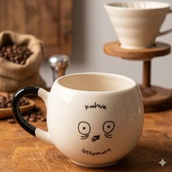 KAHVE İSTİYORUM-BALON KUPA - SİYAH SAP - 