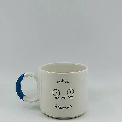 KAHVE İSTİYORUM-D KUPA - AÇIK MAVİ SAP - 1