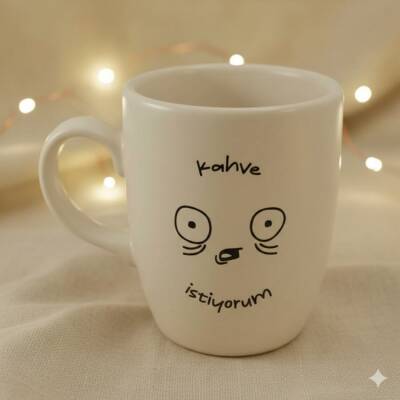 KAHVE İSTİYORUM-OVAL KUPA - TRANSPARAN SAP - 1