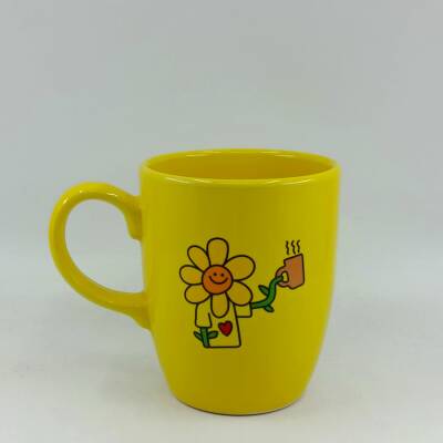 KAHVE TUTAN ÇİÇEK-OVAL KUPA - SARI SAP SARI GÖVDE SARI İÇ - 1