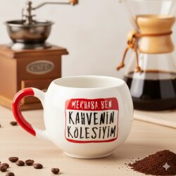 KAHVENİN KÖLESİYİM-BALON KUPA - KIRMIZI SAP - 