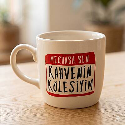 KAHVENİN KÖLESİYİM-BODUR KUPA - TRANSPARAN - 1