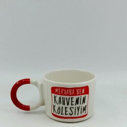 KAHVENİN KÖLESİYİM-DÜĞÜM KUPA - KIRMIZI SAP - 
