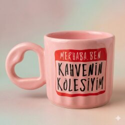 KAHVENİN KÖLESİYİM-EROS KUPA - PEMBE SAP PEMBE GÖVDE - 