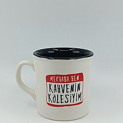 KAHVENİN KÖLESİYİM-İDA KUPA - TRANSPARAN SAP TRANSPARAN GÖVDE SİYAH İÇ - 