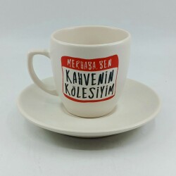 KAHVENİN KÖLESİYİM-KLASİK TÜRK KAHVESİ FİNCANI - TRANSPARAN GÖVDE - 