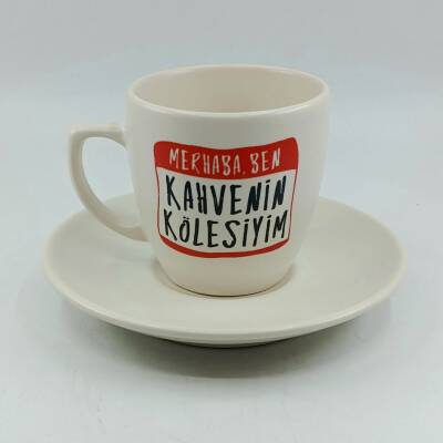 KAHVENİN KÖLESİYİM-KLASİK TÜRK KAHVESİ FİNCANI - TRANSPARAN GÖVDE - 1