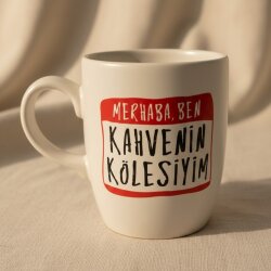 KAHVENİN KÖLESİYİM-OVAL KUPA - TRANSPARAN SAP - 