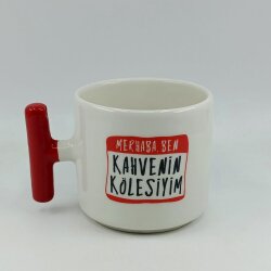 KAHVENİN KÖLESİYİM-T KUPA - KIRMIZI SAP - 