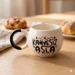 KAHVESİZ ASLA-BALONCUK KUPA - SİYAH SAP - 