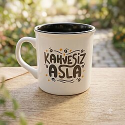 KAHVESİZ ASLA-İDA KUPA - TRANSPARAN SAP TRANSPARAN GÖVDE SİYAH İÇ - 