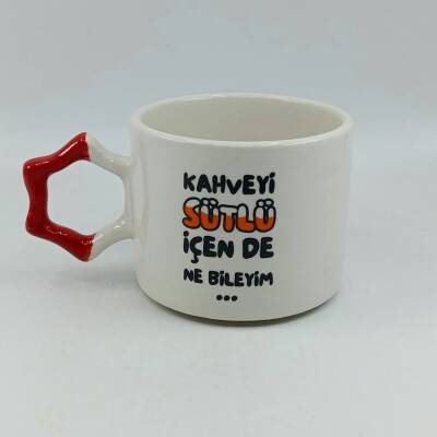 KAHVEYİ SÜTLÜ İÇEN DE NE-YILDIZ KUPA - KIRMIZI SAP - 1