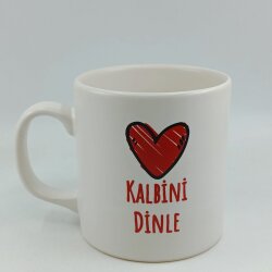 KALBİNİ DİNLE-SİLİNDİR KUPA - TRANSPARAN - 