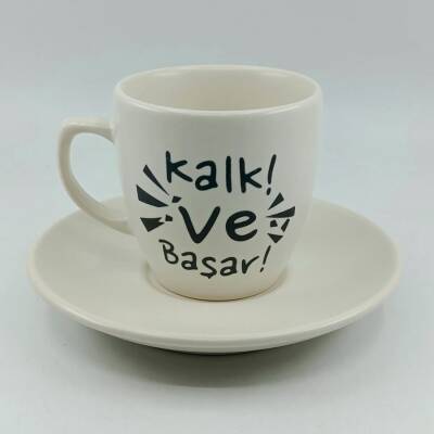 KALK VE BAŞAR-KLASİK TÜRK KAHVESİ FİNCANI - TRANSPARAN GÖVDE - 1