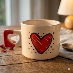 KALP BENEKLİ-KALP KUPA - KIRMIZI SAP - 