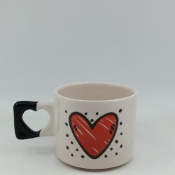 KALP BENEKLİ-KALP KUPA - SİYAH SAP - 