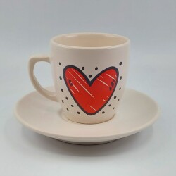 KALP BENEKLİ-KLASİK TÜRK KAHVESİ FİNCANI - TRANSPARAN - 