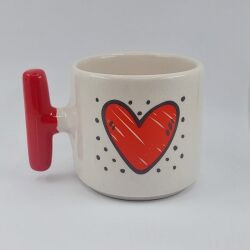 KALP BENEKLİ-T KUPA - KIRMIZI SAP - 