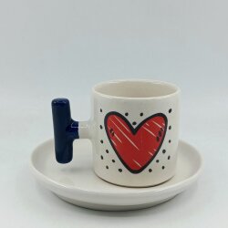 KALP BENEKLİ-T TÜRK KAHVESİ FİNCANI - KOBALT SAP - 